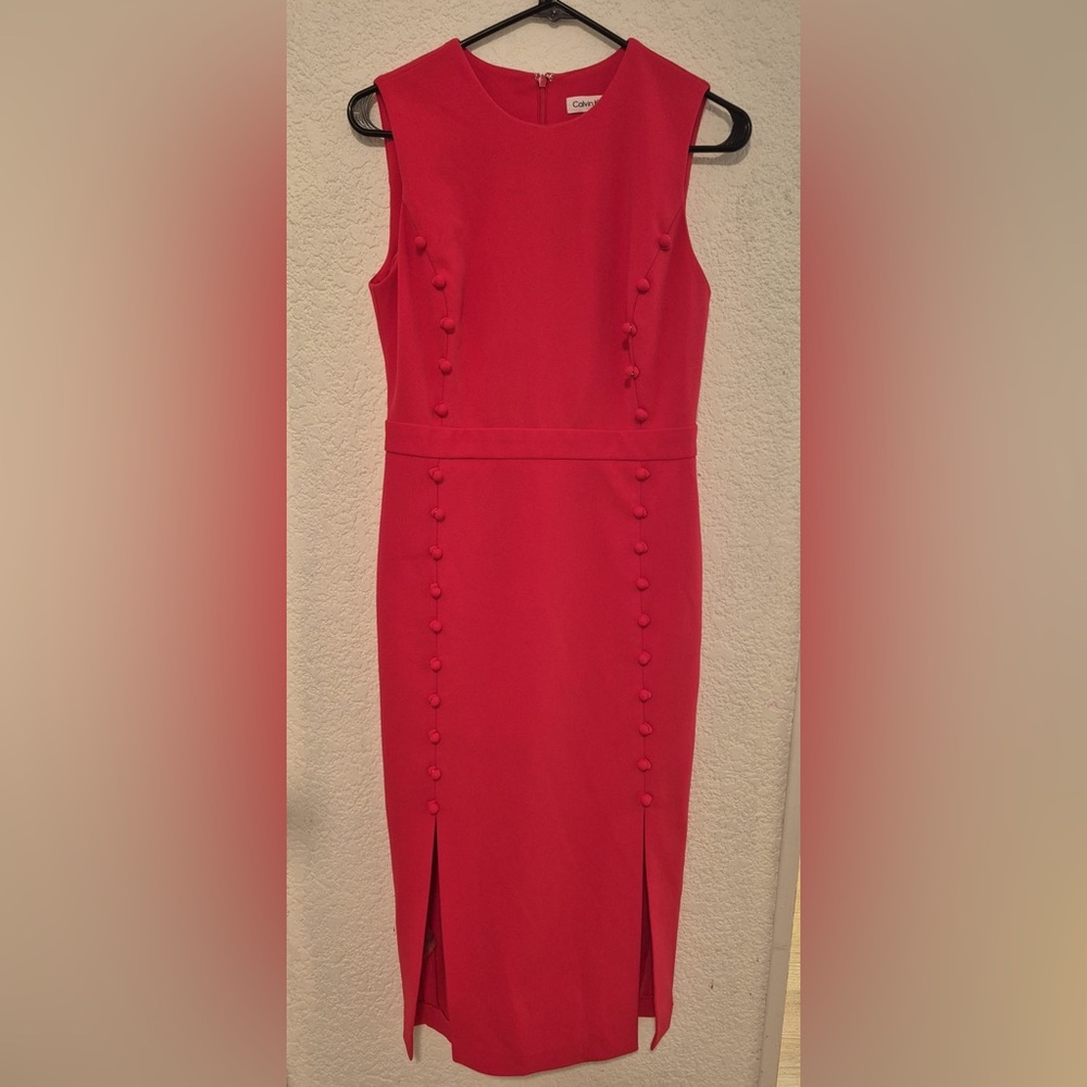 Calvin Klein Strapless Scarlet Dress